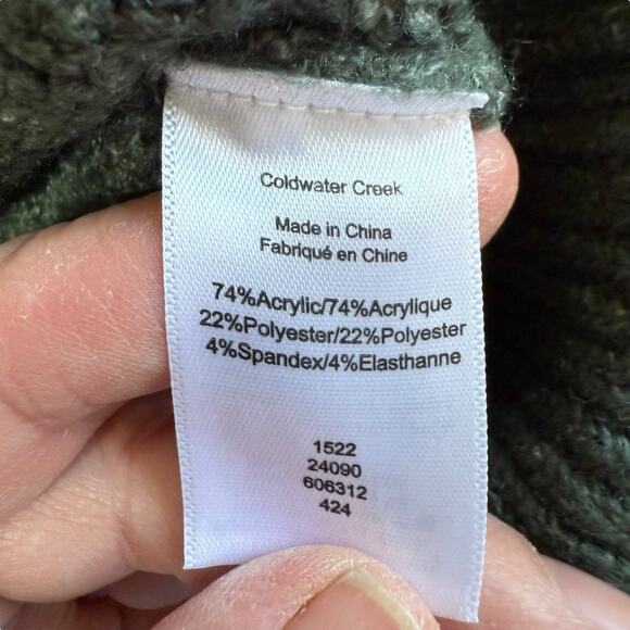 Coldwater Creek Cable Knit Sweater Green Womens 3XL XXXL Comfortable Comfort - Picture 4 of 8
